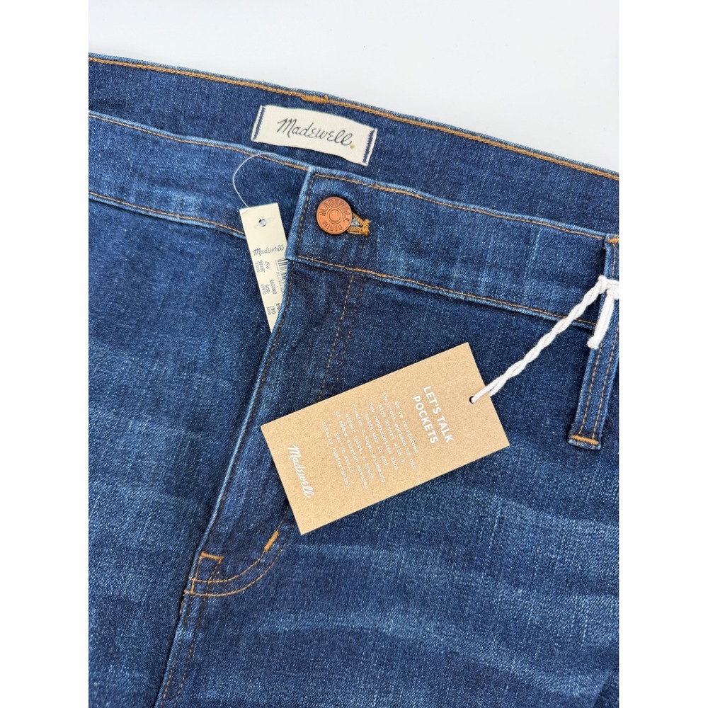 Madewell‎ Slim Straight High Rise Jeans Dark Wash Blue 37P NEW